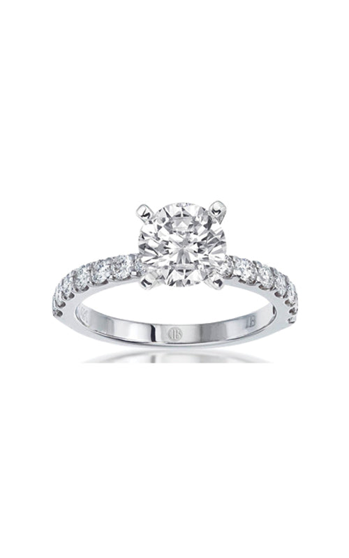 Love Story Semi Mount Round, Cushion 14K White Gold Engagement Ring