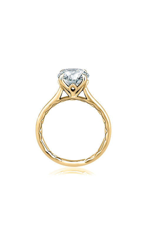 Ajaffe Semi Mount Round, Cushion 14K Yellow Gold Engagement Ring