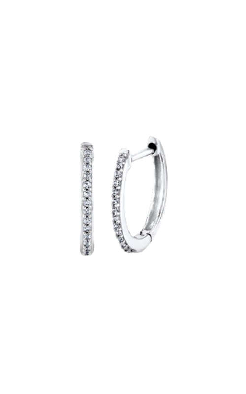 Albert's Hoop 10K White Gold Diamond Earring