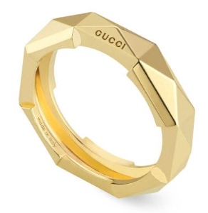 Gucci 18k Yellow Gold Links to Love 5mm Studded Ring