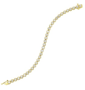 Albert's 14k Yellow Gold 7'' 7ctw Diamond Tennis Bracelet