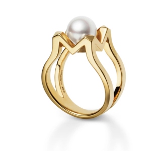 A unique Mikimoto pearl ring, available at Albert’s Diamond Jewelers.