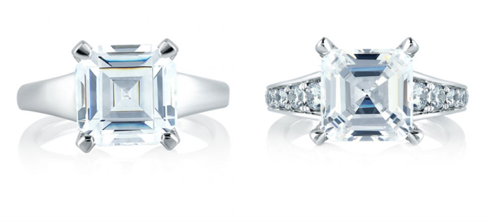 A. Jaffe Asscher Cut Engagement Rings