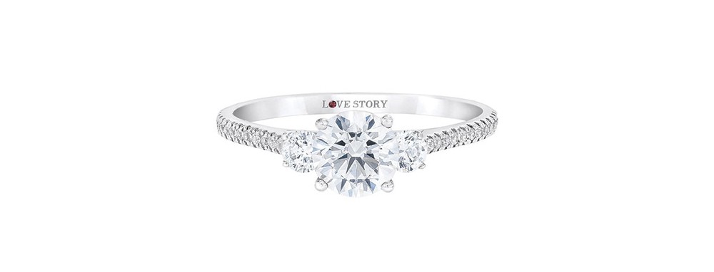 Three stone engagement ring