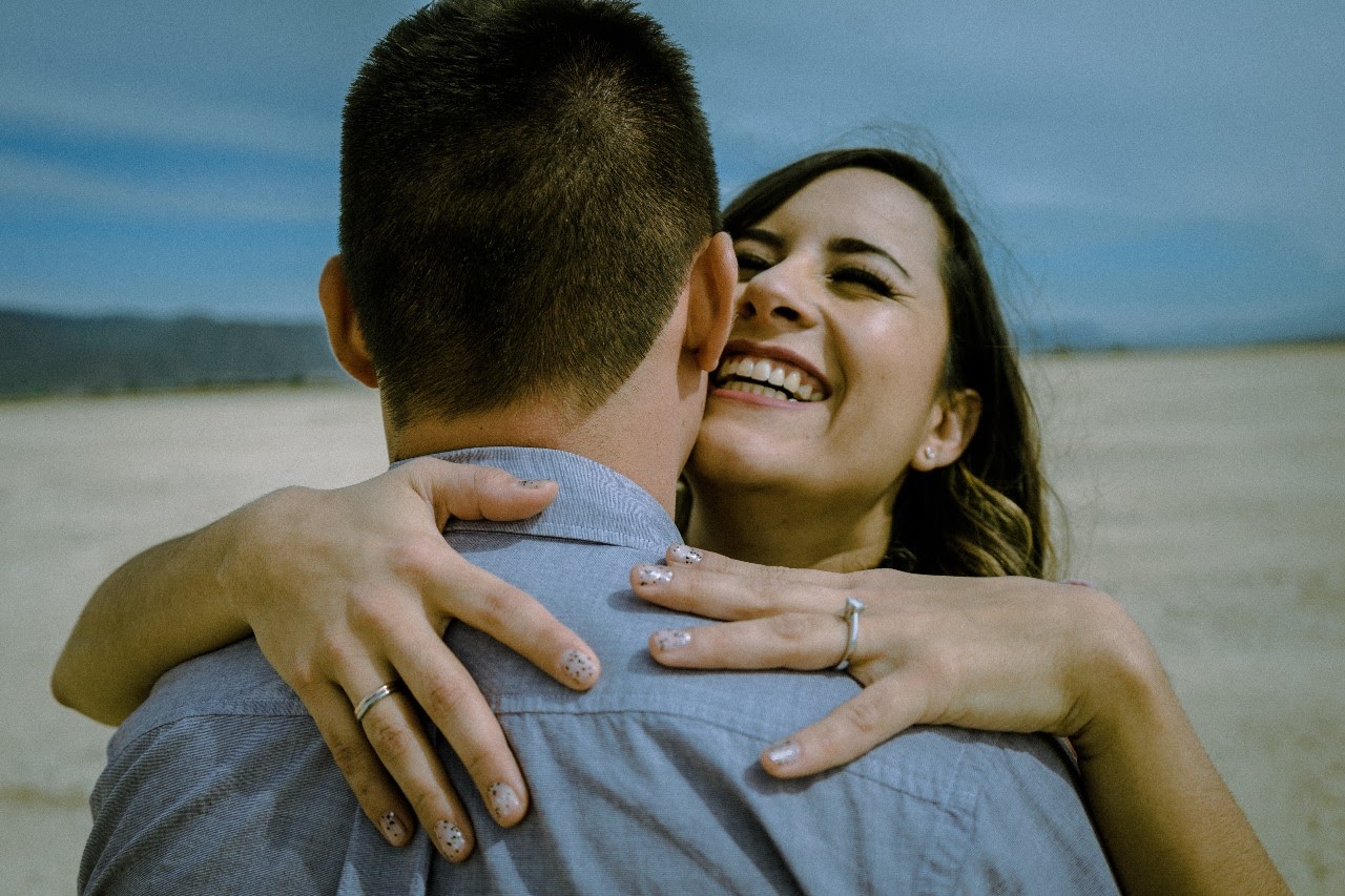 Couple hugging