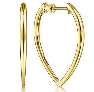 Yellow Gold Leaf-shaped Hoops