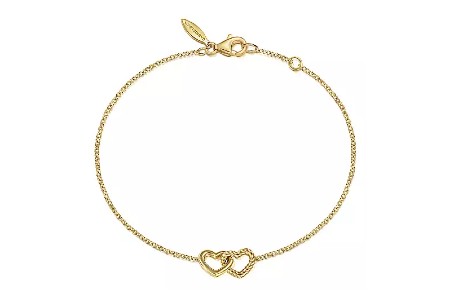 Yellow-gold Interlocked Heart Bracelet