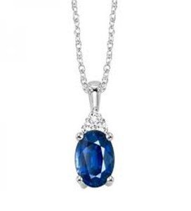 10k white gold and sapphire pendant
