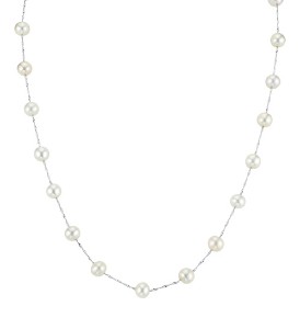 14k white gold and pearl necklace