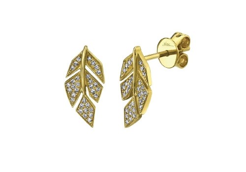 yellow gold leaf studs from Shy Creation