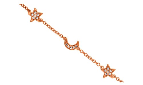 An Albert’s Collection charming chain bracelet with star and moon motifs