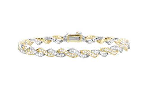 White and yellow gold diamond bracelet