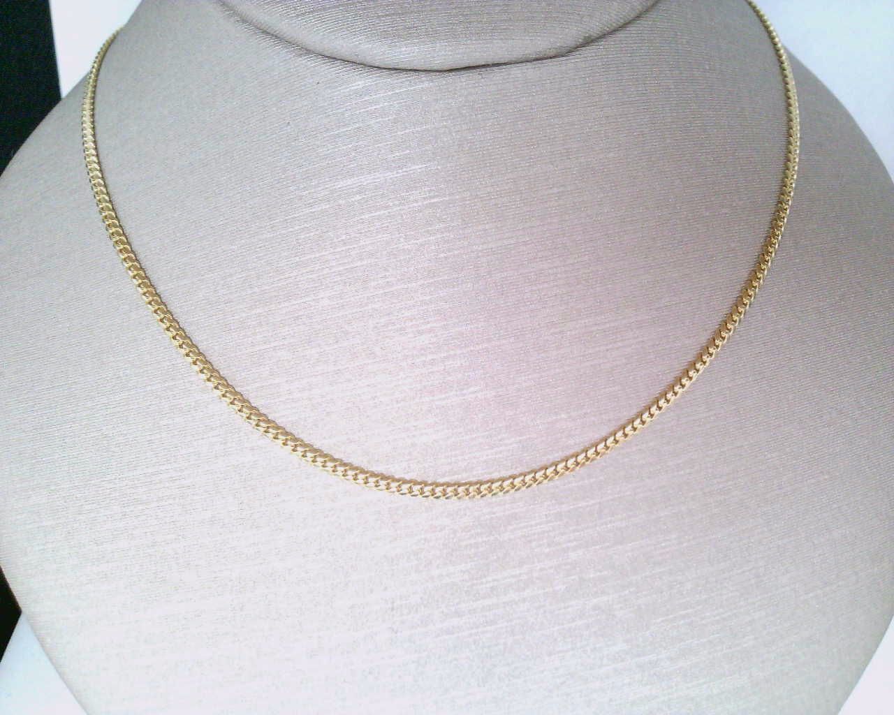 14K YELLOW GOLD 18'' 1.45MM MIAMI CUBAN CHAIN WITH LOBSTER CLAW CLASP