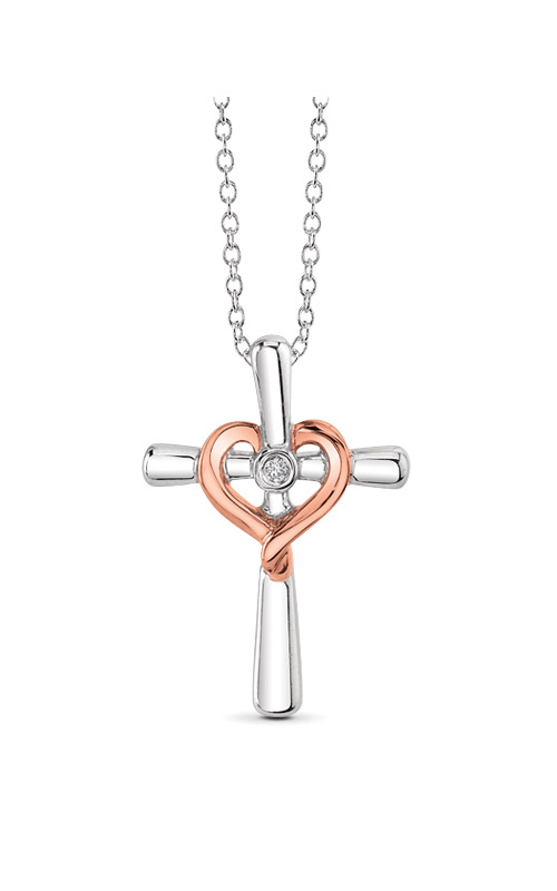 Rose gold cross pendant on sale necklace