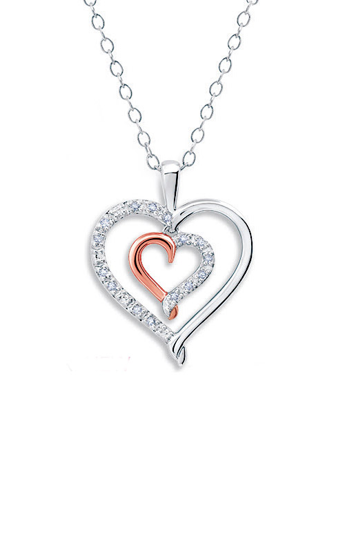 Diamond Accent Infinity with Heart Pendant in Sterling Silver and 10K Rose  Gold | Zales Outlet