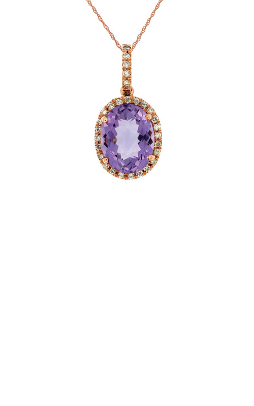 Amethyst Necklace Diamond Accents 10K Rose Gold | Kay