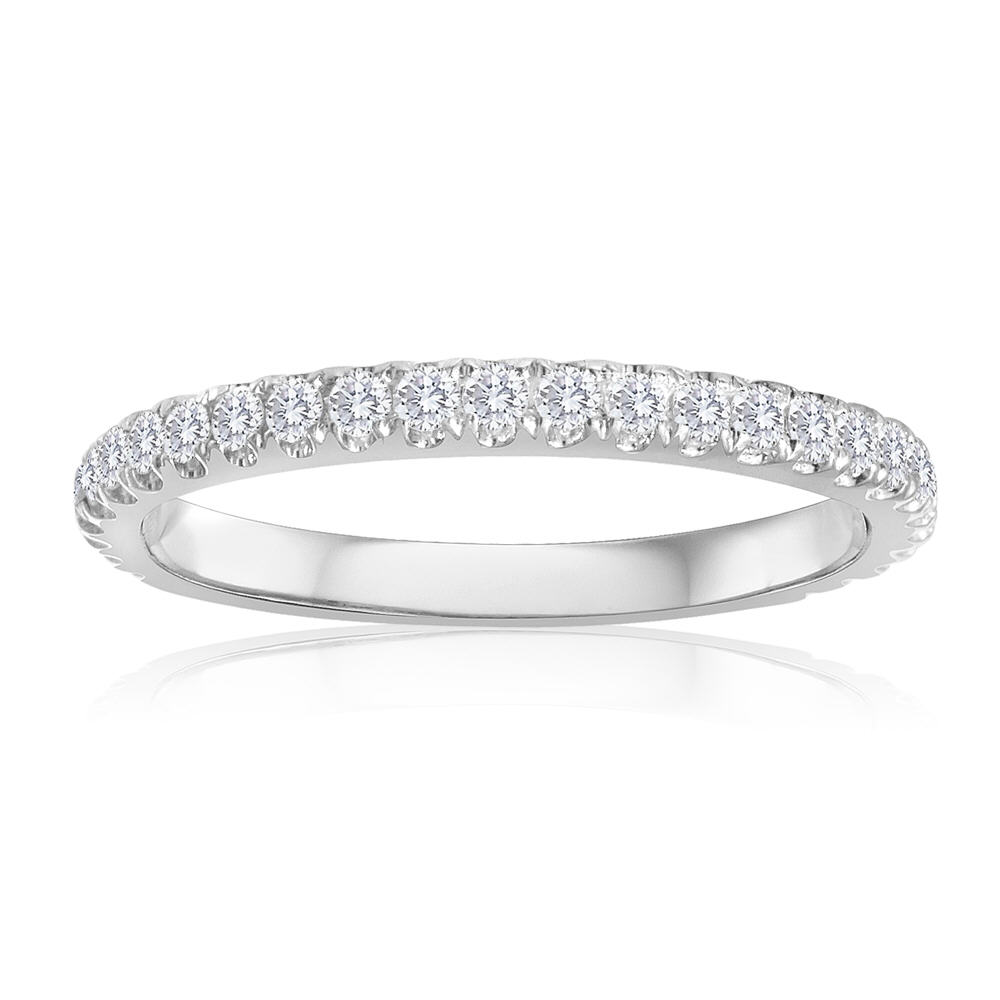 Albert`s 14k White Gold .25ctw Diamond Ring Guard WC7279D