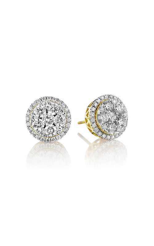 Yellow gold halo deals earrings