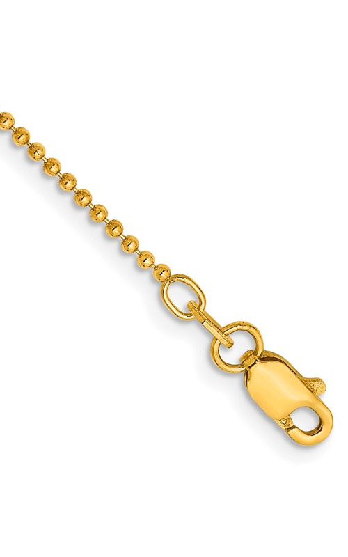 Men's 14k Yellow Gold Diamond Cut Bead Bracelet