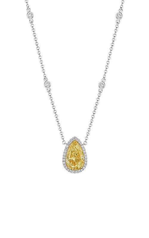 David Yurman R initial Charm Necklace with Diamonds in Yellow