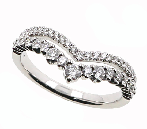 Albert`s 14k White Gold .25ctw Diamond Ring Guard WC7279D