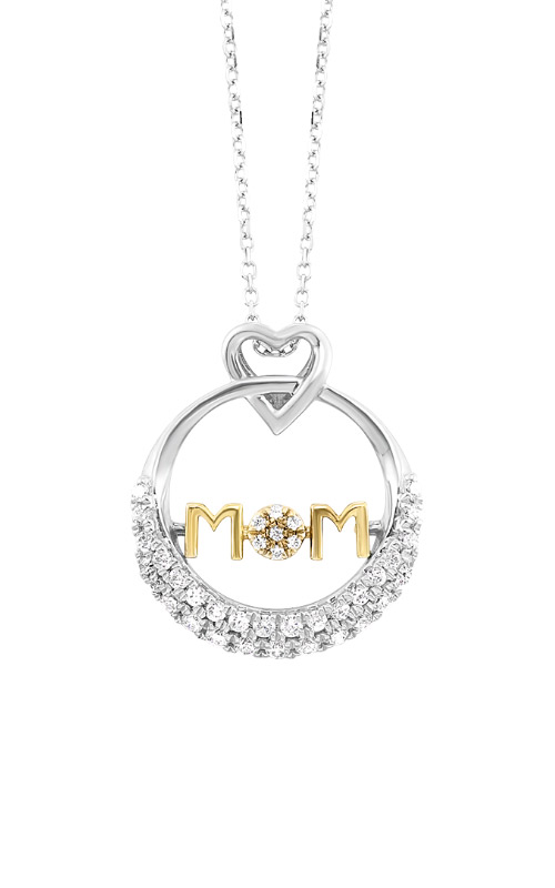 Brilliance Fine Jewelry Simulated Diamond Mom Heart Necklace in Two Tone  Sterling Silver with 14KT Gold Plate - Walmart.com