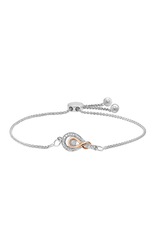 Albert`s Sterling Silver and Rose Gold Diamond Bolo Bracelet