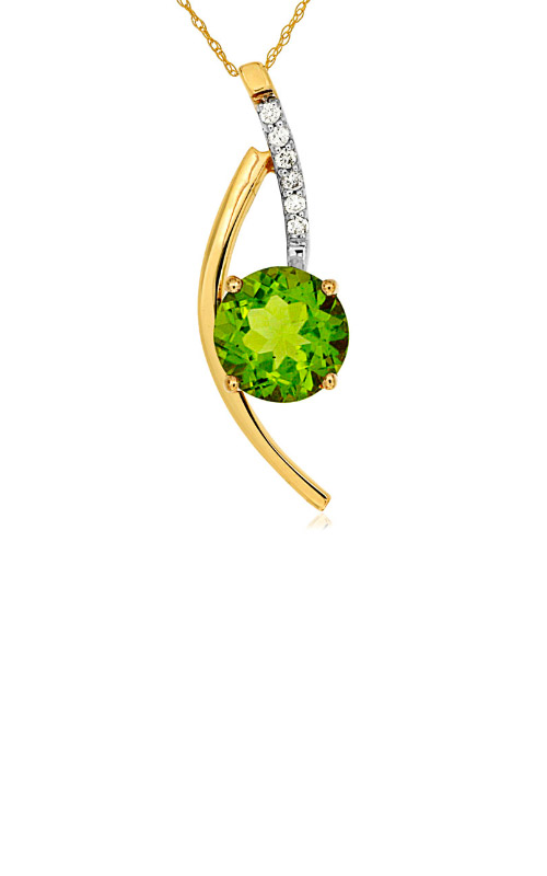 Yellow gold peridot on sale pendant