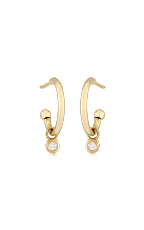 Small Diamond Hoops 14K Yellow Gold