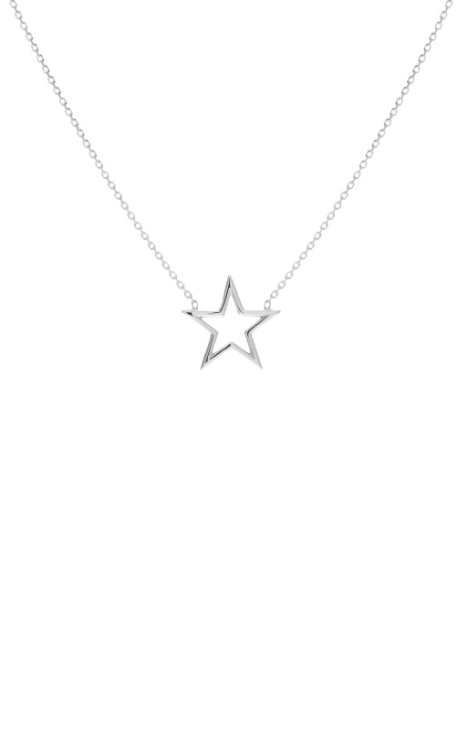 Albert`s 14k White Gold Open Star Necklace MF035210-14B