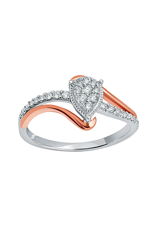 Rose gold and store silver promise ring