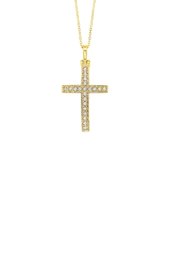Albert's 14k Yellow Gold 1/10ctw Diamond Cross Necklace PD10524_25-4YD
