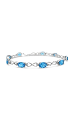 Albert's Sterling Silver Blue Topaz and Diamond Infinity Bracelet B6750-DEC-BT-SIL