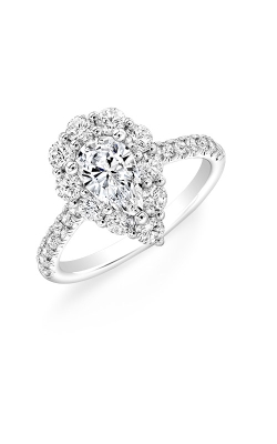Albert's 14k White Gold 1ctw Diamond Pear Halo Engagement Ring AJ-R19012-1