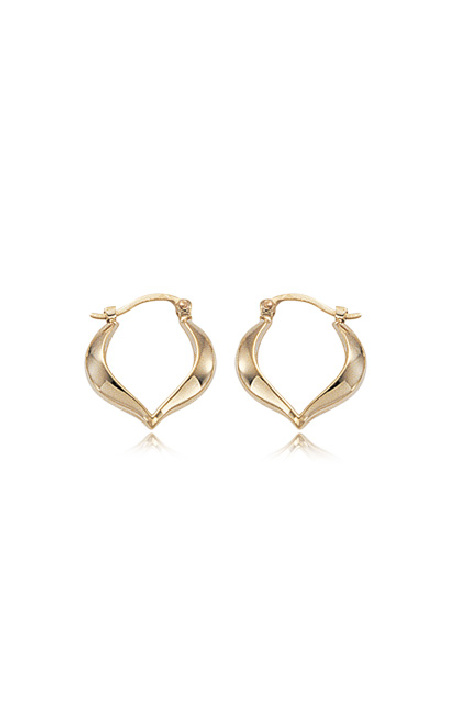 Yellow Gold Heart-Shaped Hoop Earrings