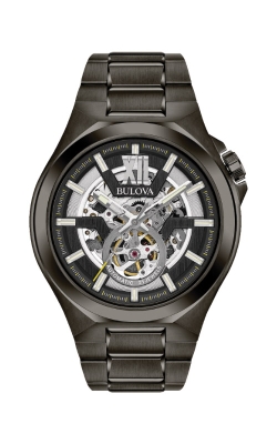 Bulova Men`s Maquina Black Stainless Steel Watch 98A179