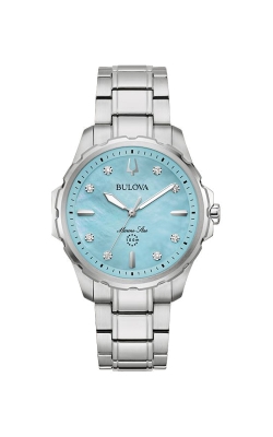 Bulova Marine Star 36mm Blue Dial Ladies Watch 96P248