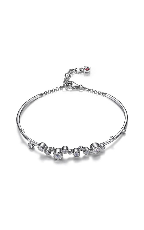 CZ Interlocking Adjustable Bracelet, Sterling Silver