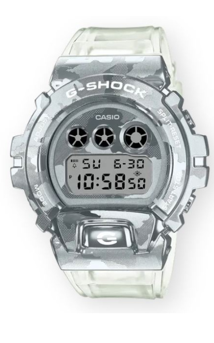 G Shock Digital Skeleton Camouflage With Stainless Steel Bezel