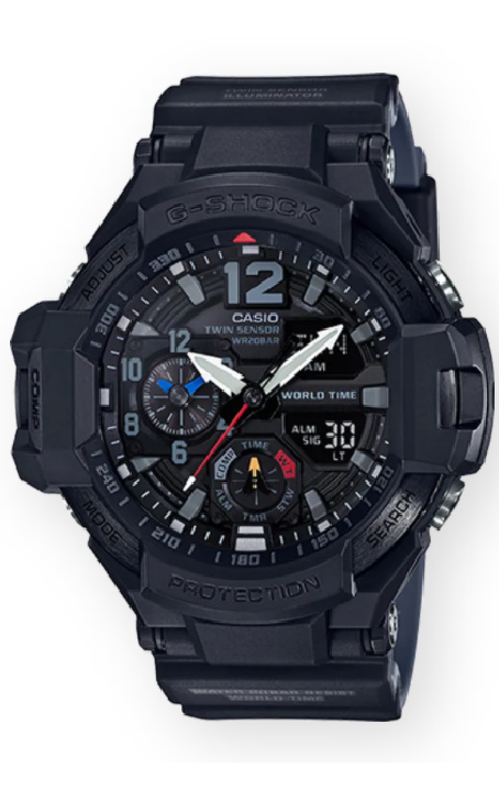 G-Shock Master of G Gravitymaster Black World-Time Watch GA1100-1A1