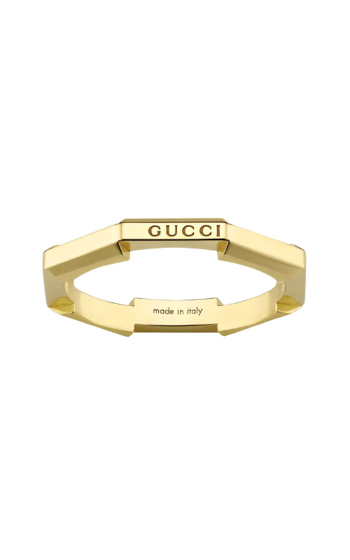 Gucci 18k Yellow Gold Link to Love Mirrored Ring Size 6.75