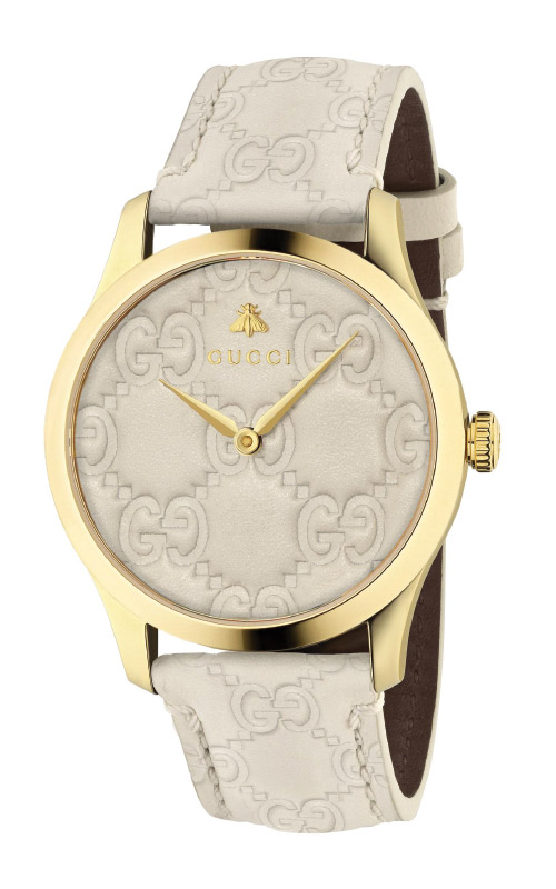 Gucci G-Timeless Men`s 38mm Beige Yellow Tone Watch YA1264033A