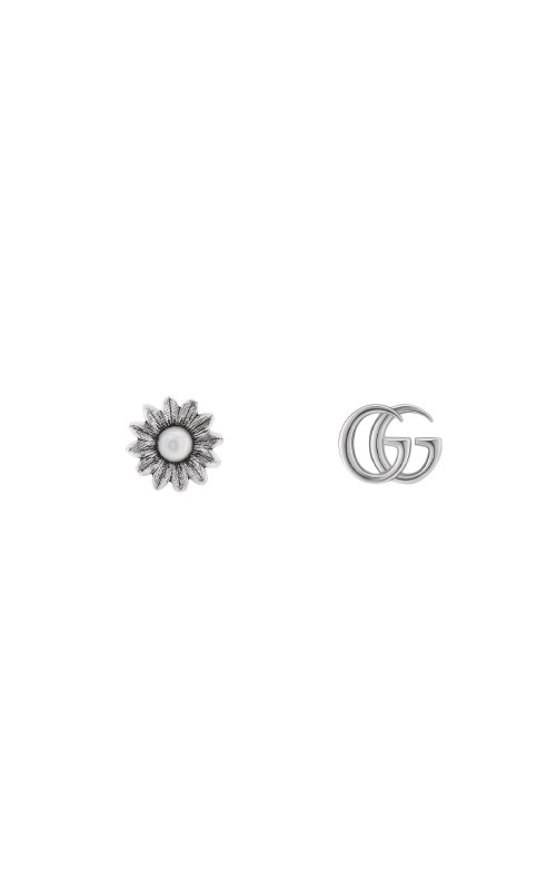 Gucci Logo Round Stud Earrings In Sterling Silver, Gucci