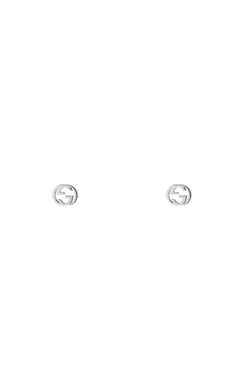 Gucci Logo Round Stud Earrings In Sterling Silver, Gucci