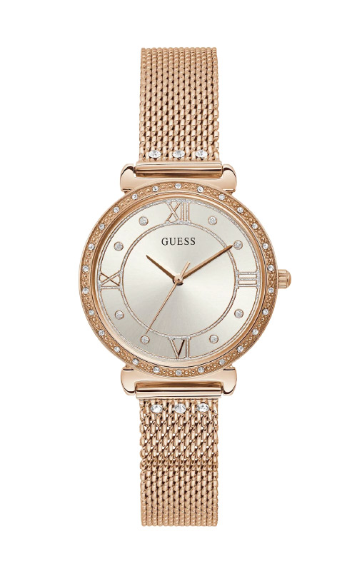 Guess Ladies Rose Tone Stainless Steel Watch U0135L3