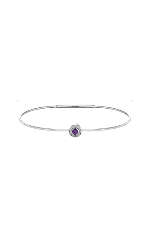 Kelly Waters Platinum Sterling Silver Round Amethyst Bracelet