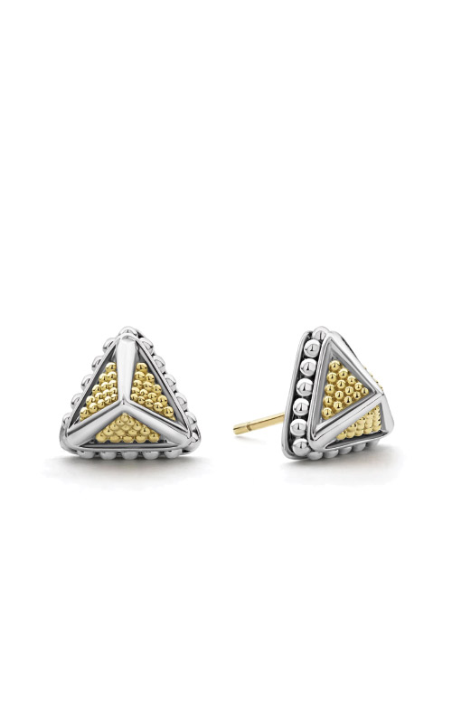 Crossover Stud Earrings in Sterling Silver with 18K Yellow Gold