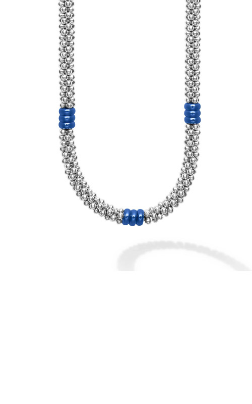 LAGOS Sterling Silver Blue Caviar Beaded Necklace