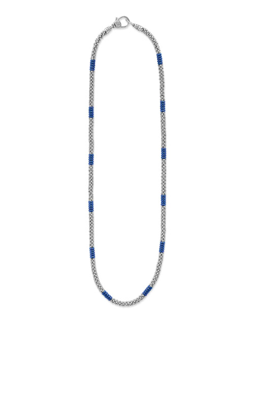 LAGOS Sterling Silver Blue Caviar Beaded Necklace