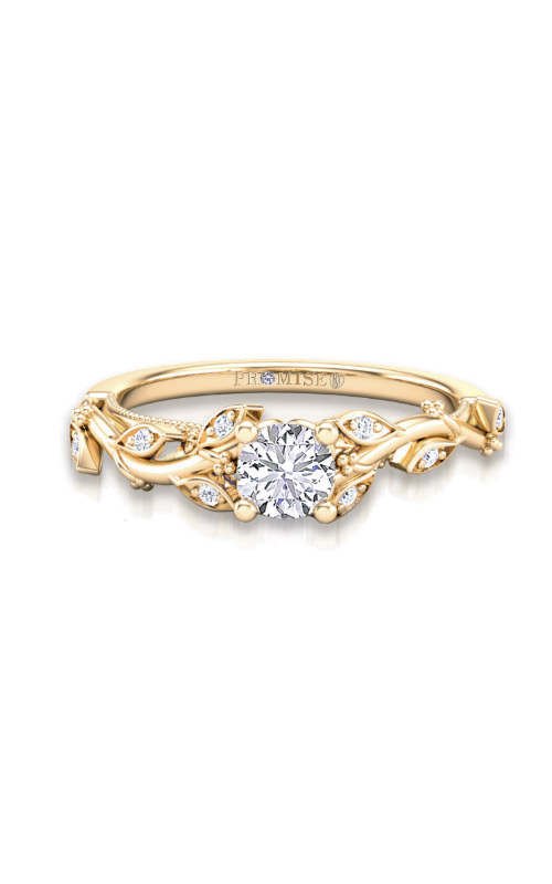 14K Yellow Gold Overlap Diamond Promise Ring